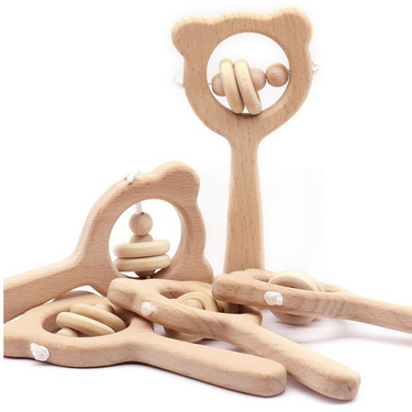 EcoToys Bambino Kaukring | Mordedor de Madera Calmante - Condiciones Seguras para Jugar y Morder